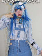 Y2K Cross Applique Tassels Bodice Knitted Top