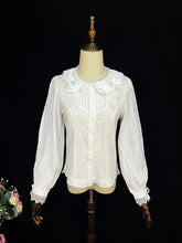 White Sweet Cotton Shirt Peter Pan Collar Top