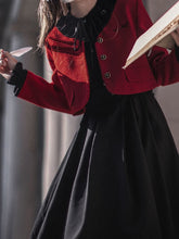 Floral Embroidery Red Tweed Jacket