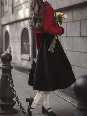 Floral Embroidery Red Tweed Jacket