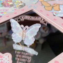 Pink/Yellow/Blue/Purple Polka-dot Pattern Butterfly Decorated Ring