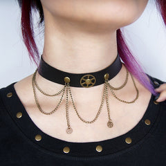 Steampunk Metal Gear Multi-layer Choker