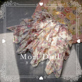 Perfume Bottle Elastic Waist Vintage Print Skirt