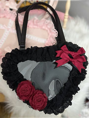 7 Color Options Lolita Lace Trim Heart-shaped Ita Bag
