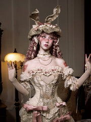 Cream Tulle Puff Sleeves