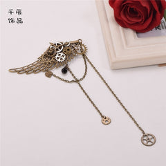 Steampunk Lolita Mechanical Gear Wing Chain Hairclip