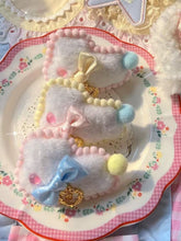 Pink/Yellow/Blue Polka-dot Pattern Pompon Decorated Plush Bunny Brooch