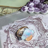 Blue/Pink Mushroom Decorated Ring