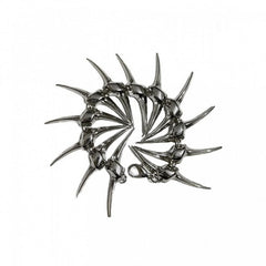 Gothic Punk Fishbone Bramble Silver Bracelet
