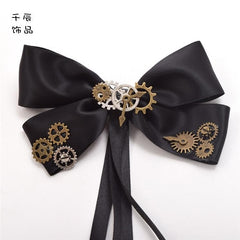 Steampunk Lolita Bowknot Gear Hairclip