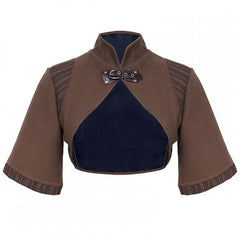 Steampunk Stitching Short Sleeve Stand Collar Short Coat