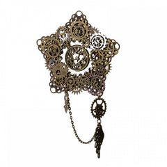 Steampunk Lolita Clock Gear Brooch