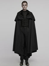 Black Men's Retro Goth Cloak-Jacket