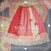 Strawberry Jam Elastic Waist Wave Point Sweet Skirt