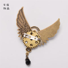 Steampunk Lolita Vintage Mechanical Wing Brooch