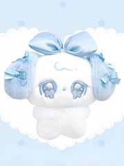 Light Blue Plush Bunny/Puppy Key Chain with Bow Accents