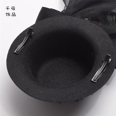 Steampunk Vintage Key Charm Mini Top Hat Hairclip