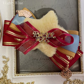 Light/Dark Blue Circus Letter And Plushie Star Decorated Bowknot Haiclip