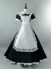 Plus Size Friendly Black Long Version Maid One Piece + Apron