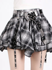 Y2K Style Black Rhinestone Embellished Buckle Belt