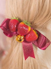 Sweet Lolita Strawberry Bell Bowknot Hairclip