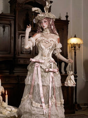 Cream Tulle Puff Sleeves