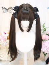 Brown/Dark Brown/Black Princess Cut Under Bust Length Straight Wig with Full Bangs