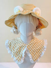 Yellow Cute Plush Bear Ears Hat with Bow Accents