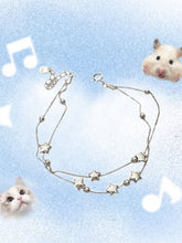 Silver Double Layered Stars Bracelet