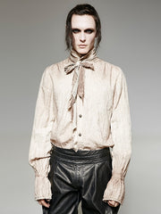 White Men's Steampunk Tie Shirt