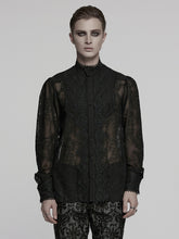 Black Men's Romantic Chiffon Shirt