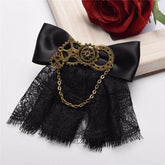 Steampunk Lolita Vintage Bowknot Gear Metal Chain Hairclip