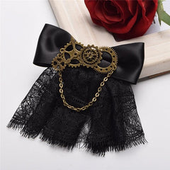 Steampunk Lolita Vintage Bowknot Gear Metal Chain Hairclip