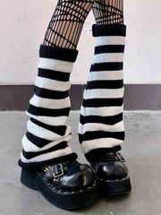 2 Colors Y2K Striped Knit Flared Leg Warmers