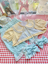 Yellow Plaid Sweetheart Applique Peter Pan Collar Sweet Lolita Top