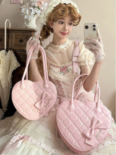 Light Pink Classic Lolita Mid/Large Size Bag - Sparkling Beadwork, Bow Accents & Tri-Way Strap System