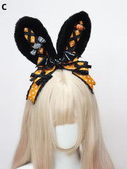 Halloween Pumpkin Hairclip/Bunny Ears KC
