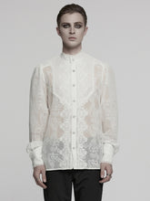 White Men's Romantic Chiffon Shirt