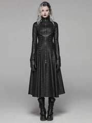 Dark Black Punk Long Coat