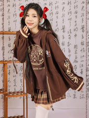 Genshin Impact Hu Tao Inspired Brown Graphic T-shirt