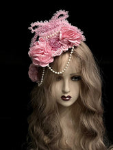 Floral & Bead & Lace Embellished Showa-style Lolita Hairclip