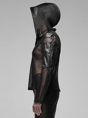 Punk Black Men's Mesh Hoodie