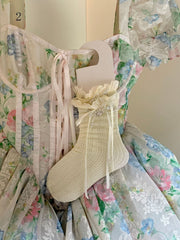 White/Milky White/Black/Red/Purple/Grey/Brown Lolita Lace Trim Bowknot Socks