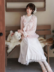 Pure Style Jirai Kei Pink Ruffle Bow Cardigan