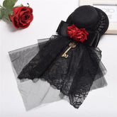 Steampunk Vintage Key Charm Mini Top Hat Hairclip