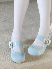 Tenshi Kaiwai Light Blue Lolita Star Wing Design Mary Jane Shoes