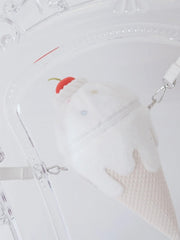 Yume Kawaii White Ice Cream-shaped Plush Crossbody Bag