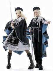 Black Cross Embroidered Military Lolita Cape