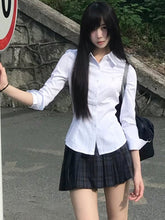 White Preppy Style JK Uniform Shirt