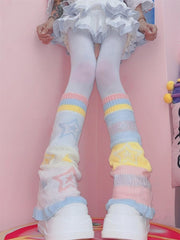 Dreamy Star Pattern Yume Kawaii Knitted Leg Warmers